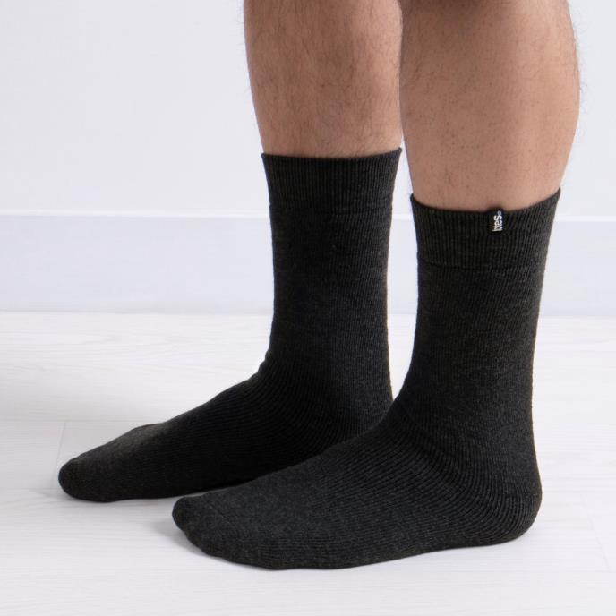 totes toasties Mens Original Slipper Socks (Twin Pack) Stripe Extra Image 1